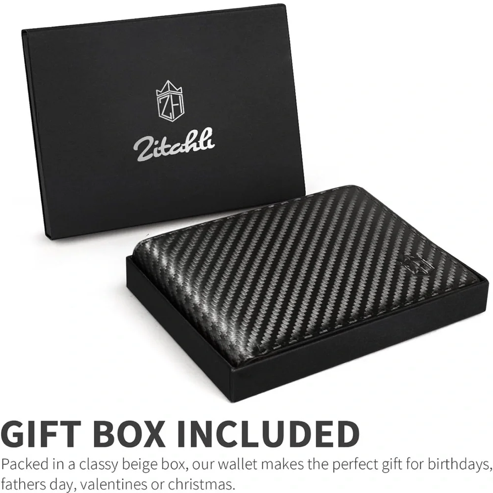 Zitahli Wallet for Men 12 Card Holder Slim Rfid Leather 2 ID Window Wallet